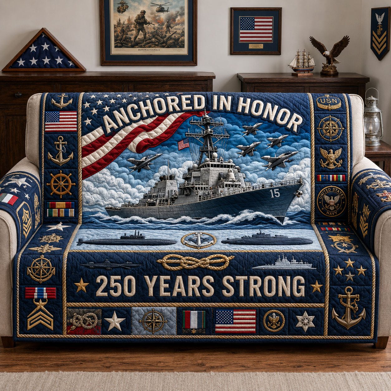 250 Years Strong Sofa Cover