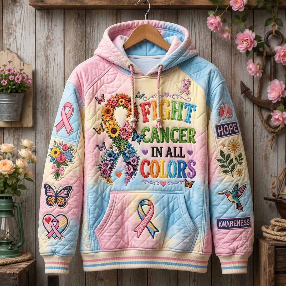 Fight Cancer in All Color hoodie, all-over print