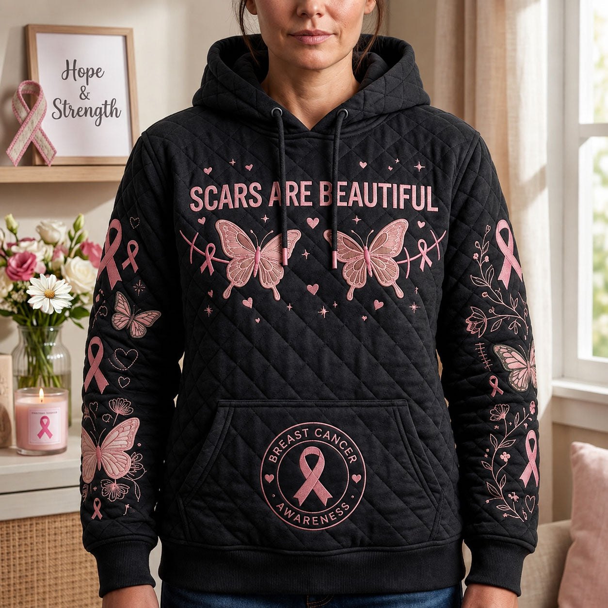 Scars Are Beautiful hoodie, all-over print