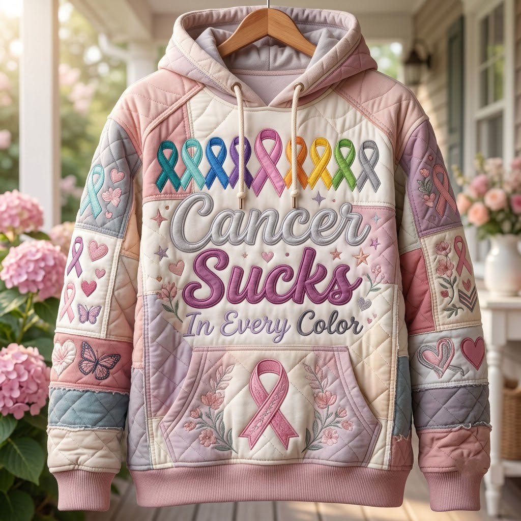 Cancer Sucks in Every Colors hoodie, all-over print
