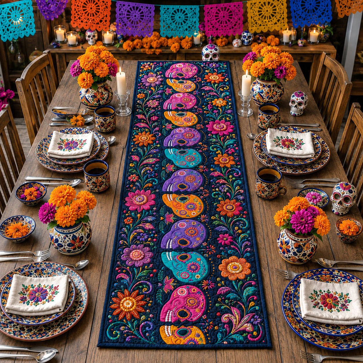 Sugar Skulls Table Runner