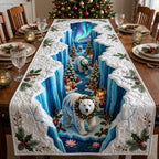 Polar Bears in Icy Canyon Table Runner