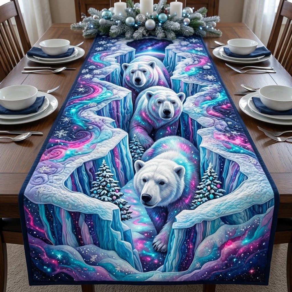 Galaxy Winter Bear Table Runner