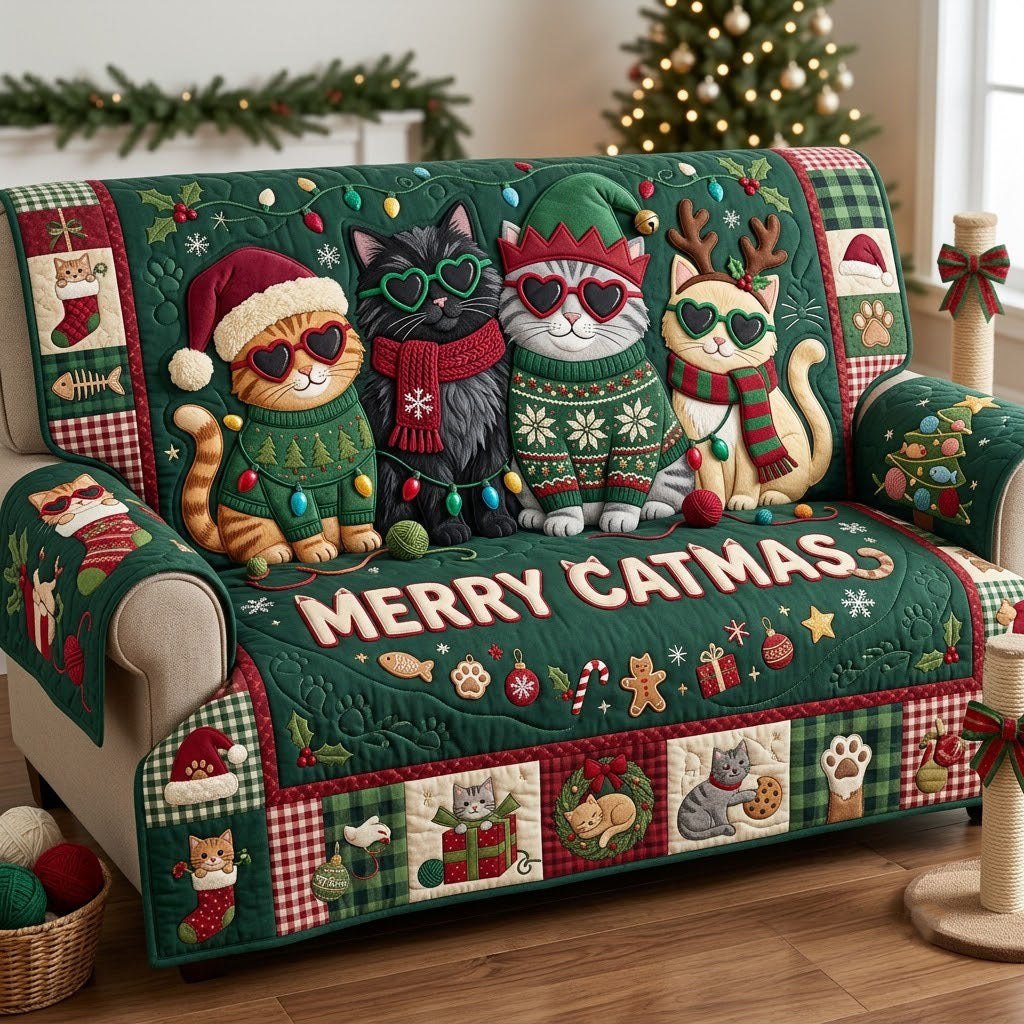 Merry Catmas Sofa Cover