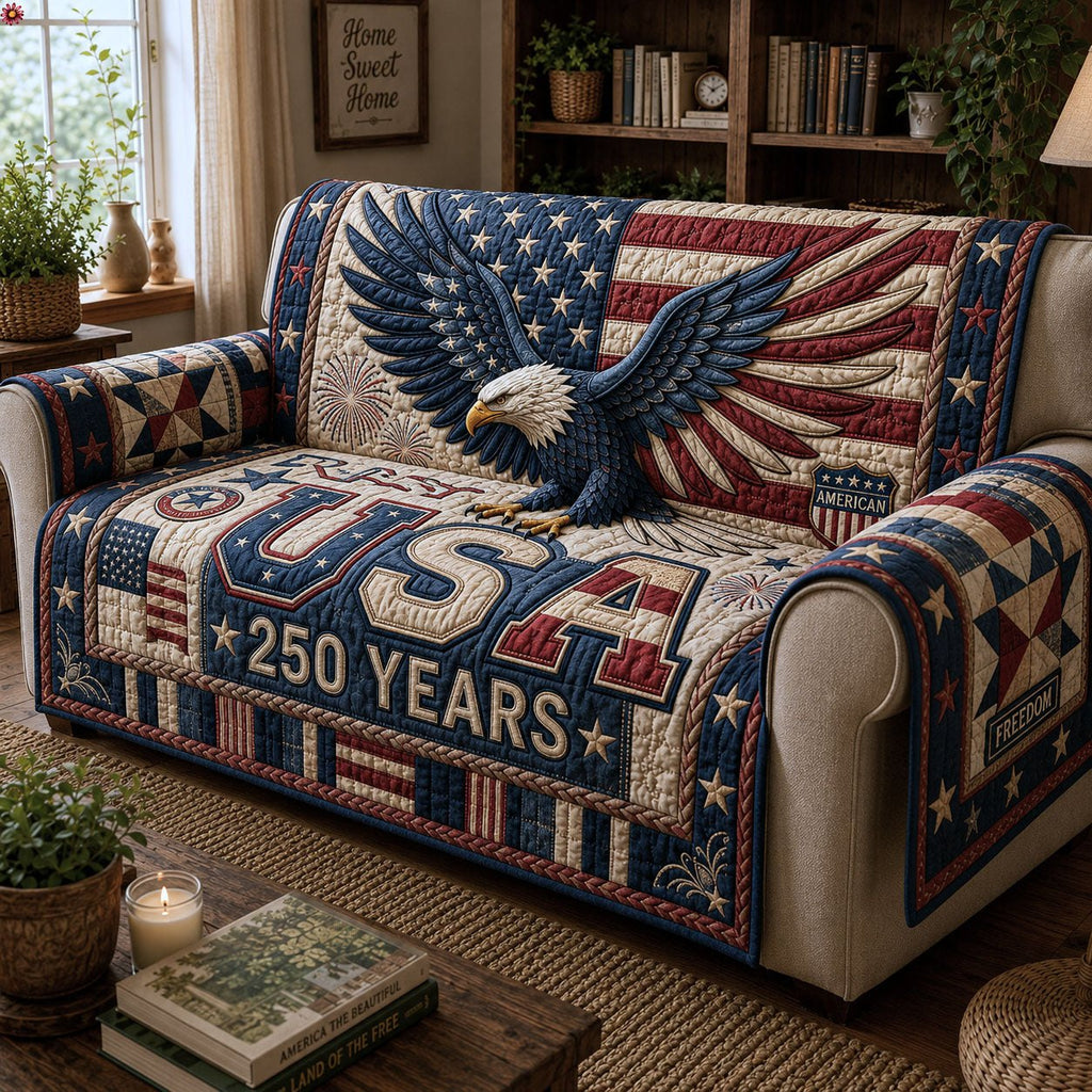 Eagle Above USA 250 Years Sofa Cover