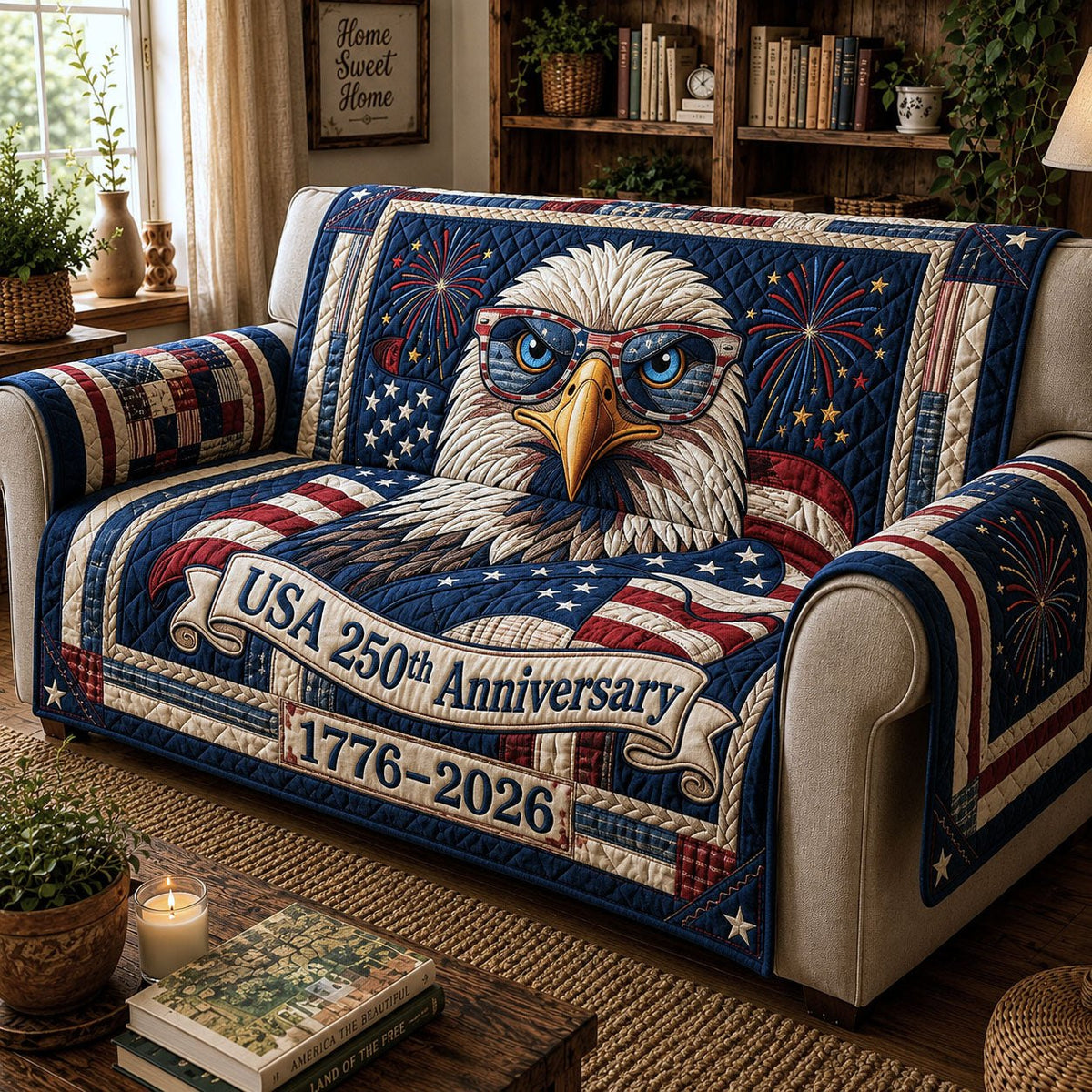 USA 250th Anniversary Eagle Sofa Cover