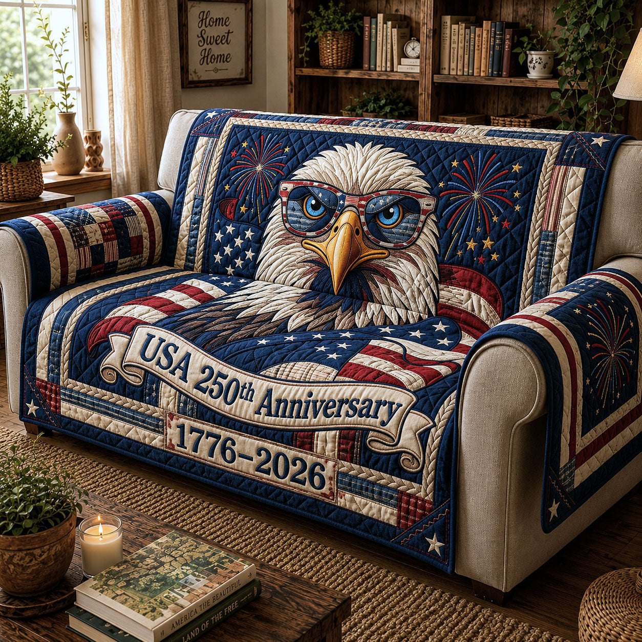 USA 250th Anniversary Eagle Sofa Cover
