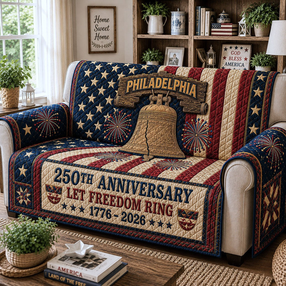Let Freedom Ring Sofa Cover