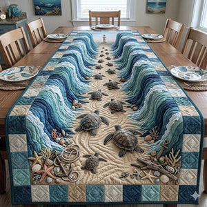 Baby Turtles Crossing the Sand Table Runner - Made to Order