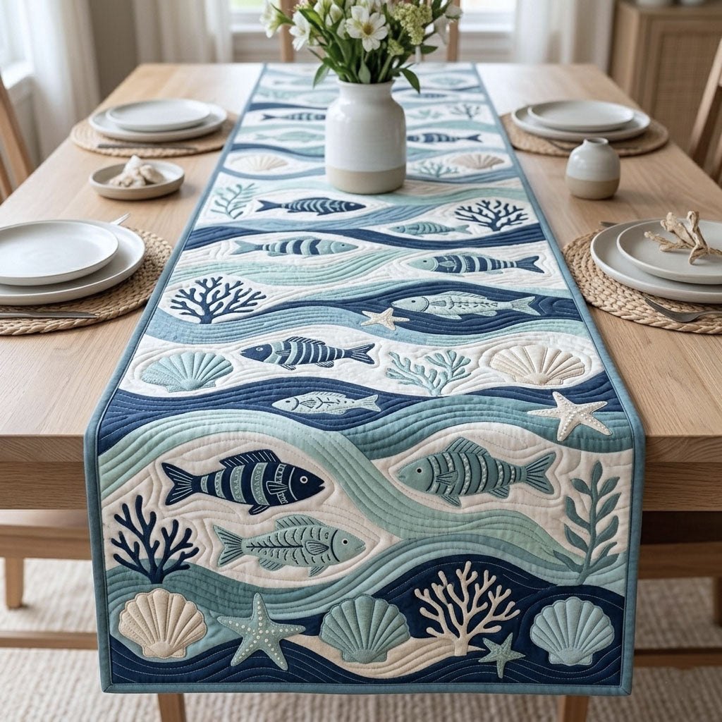Ocean Wave Table Runner