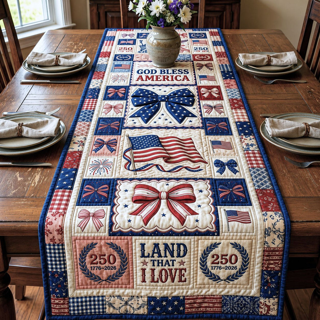 Coquette God Bless Table Runner