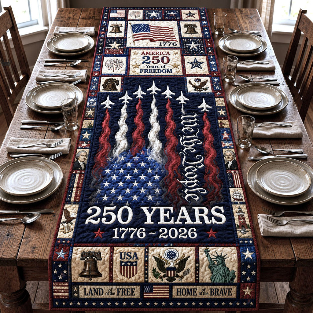 250 Years Patriotic Jets Table Runner