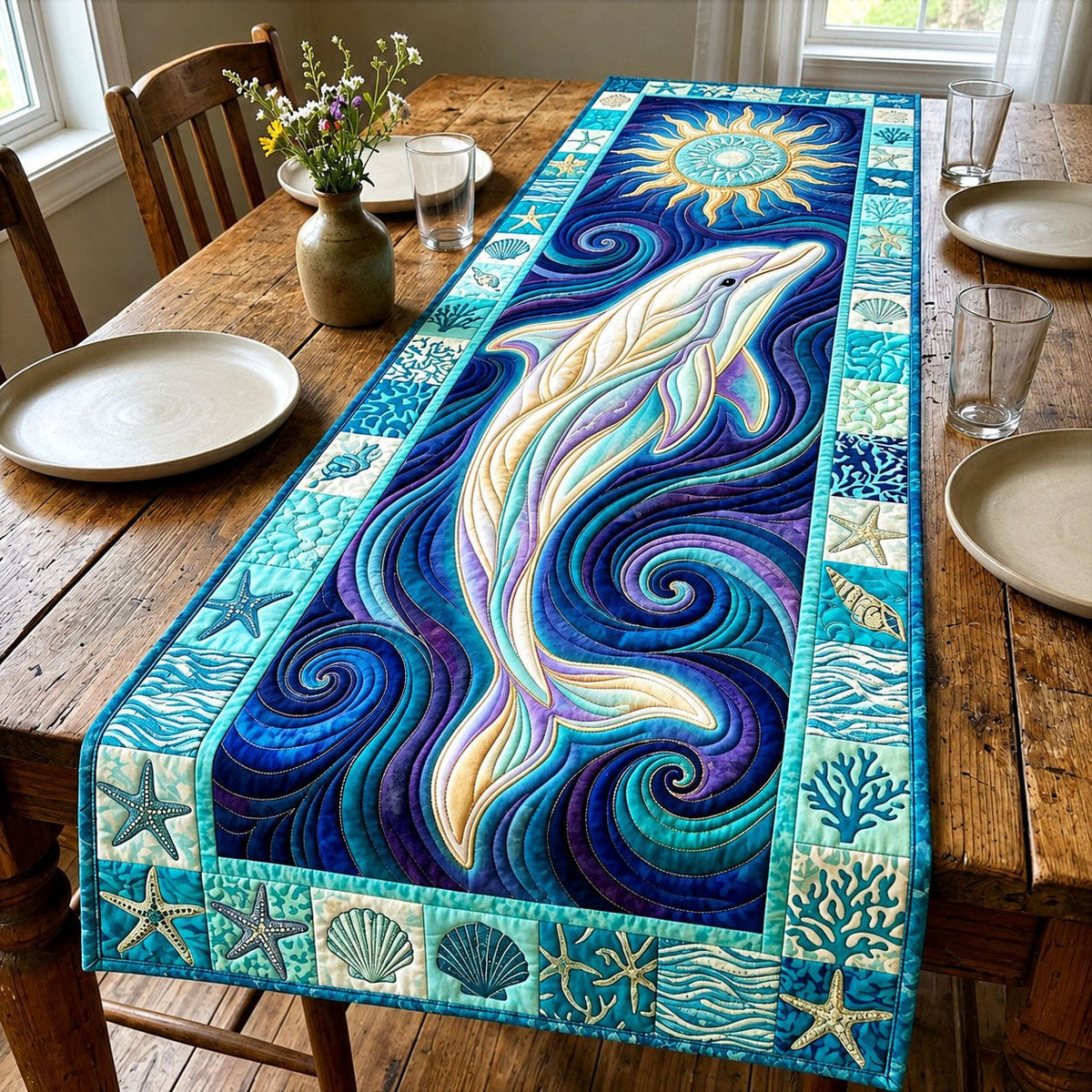Dolphin Ocean Table Runner