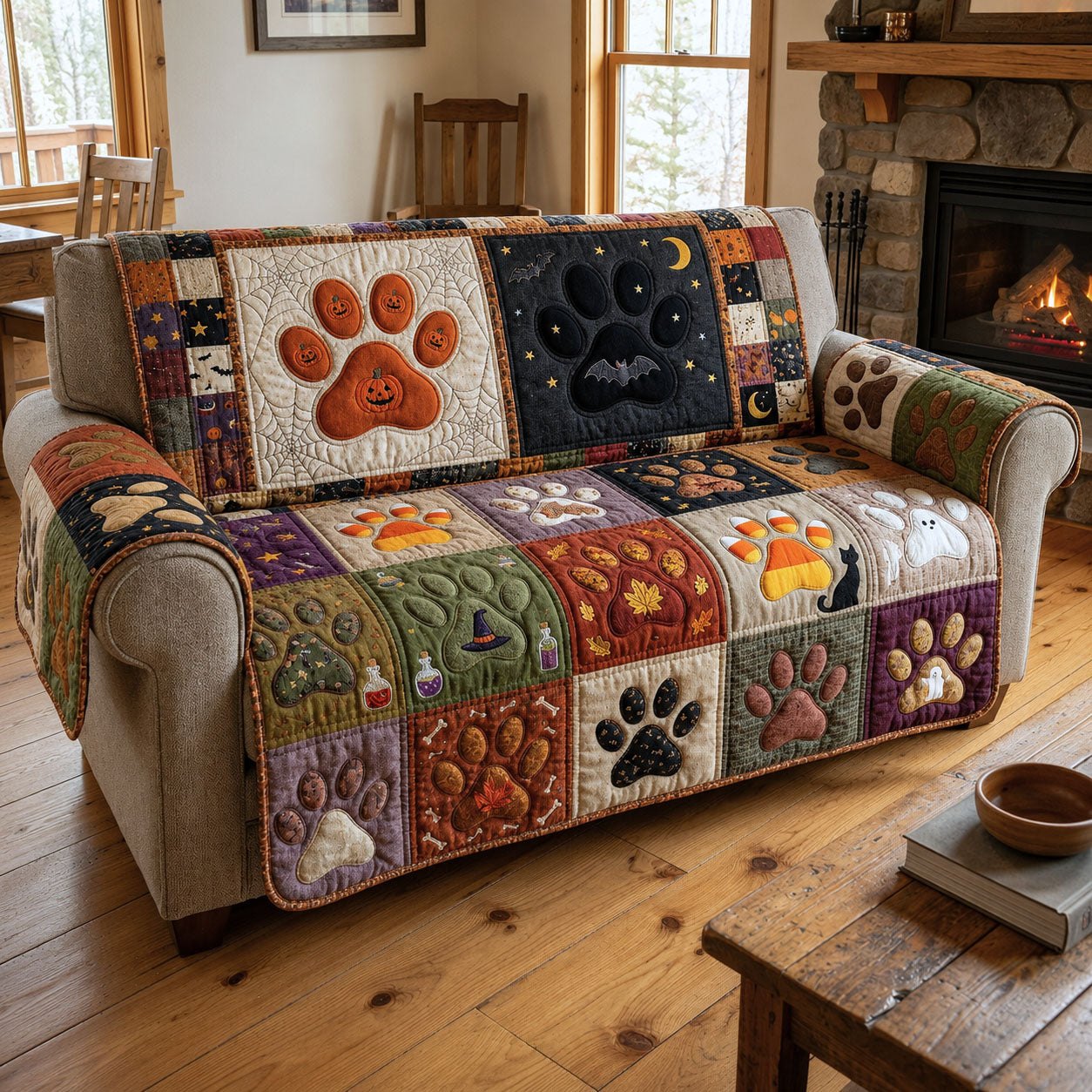 Halloween Paw Sofa Cover