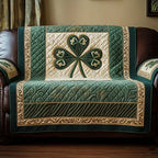 Four Leaf Clover with Gold Border Sofa Cover