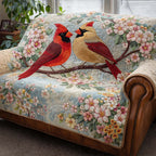 Spring Blossom Cardinals on the Blossom Branch Sofa Cover