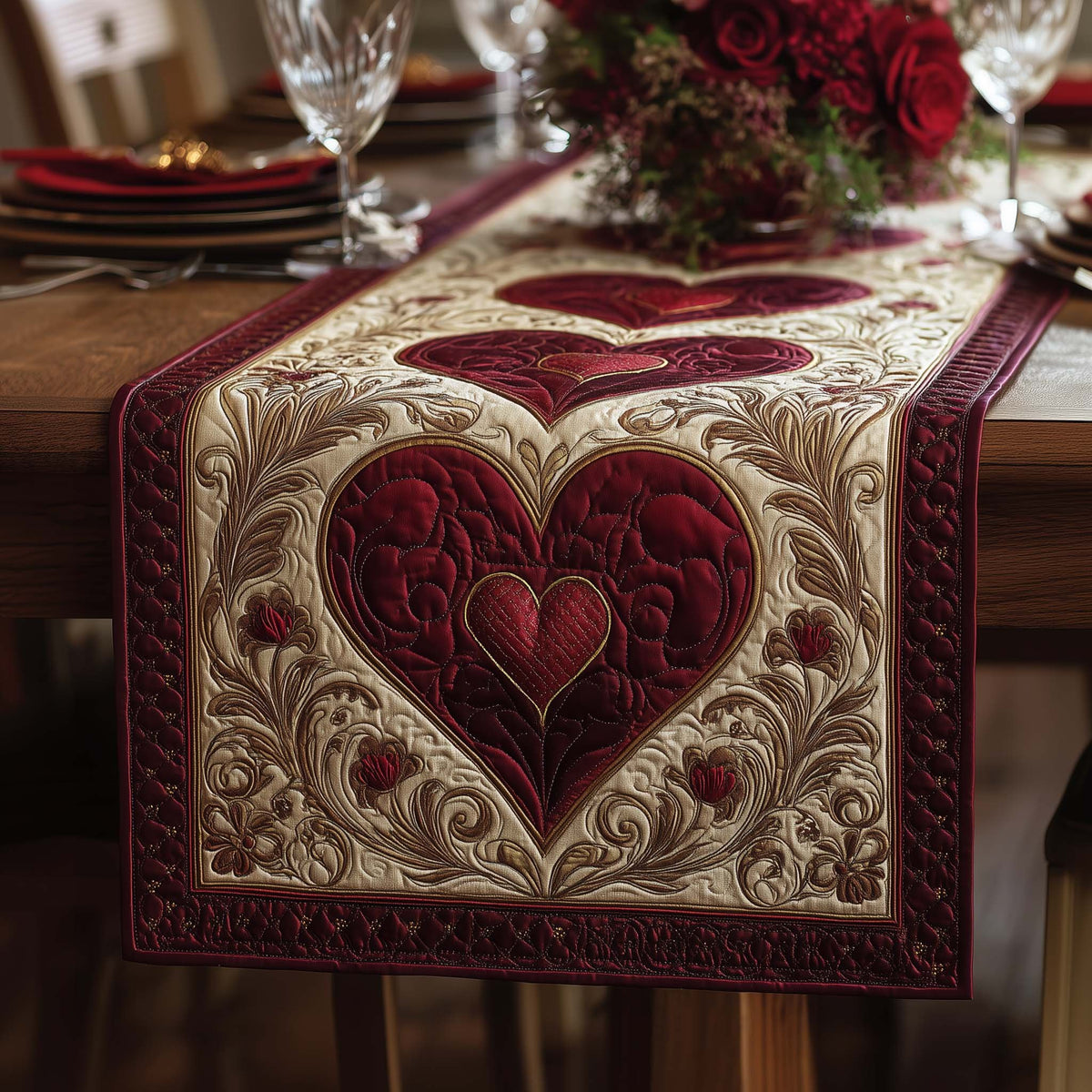 Ruby Bloom Table Runner