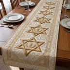 Gold Stars on Ivory Band Table Runner