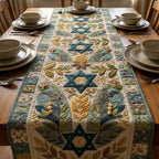 Star of David with Green Foliage Table Runner