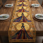 Figures in Robes on Gold Arches Table Runner