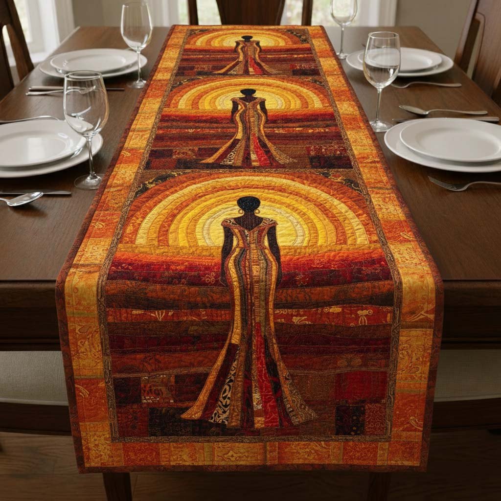 Golden Serenity Table Runner