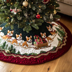Corgi Delivery Christmas Tree Skirt