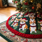 Merry Corgi Christmas Tree Skirt