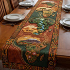 Africa Map with Green Landscape Table Runner