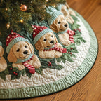 Cozy Puppy Christmas Tree Skirt