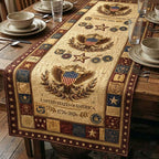Eagle Crest on Cream with Stars Table Runner