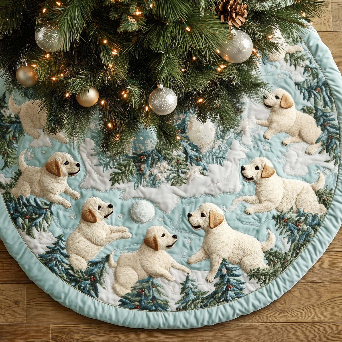 Snowball Fight Christmas Tree Skirt