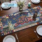 250 Anniversary with Statue of Liberty Table Runner