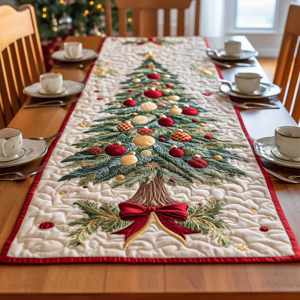 Holly Christmas Table Runner