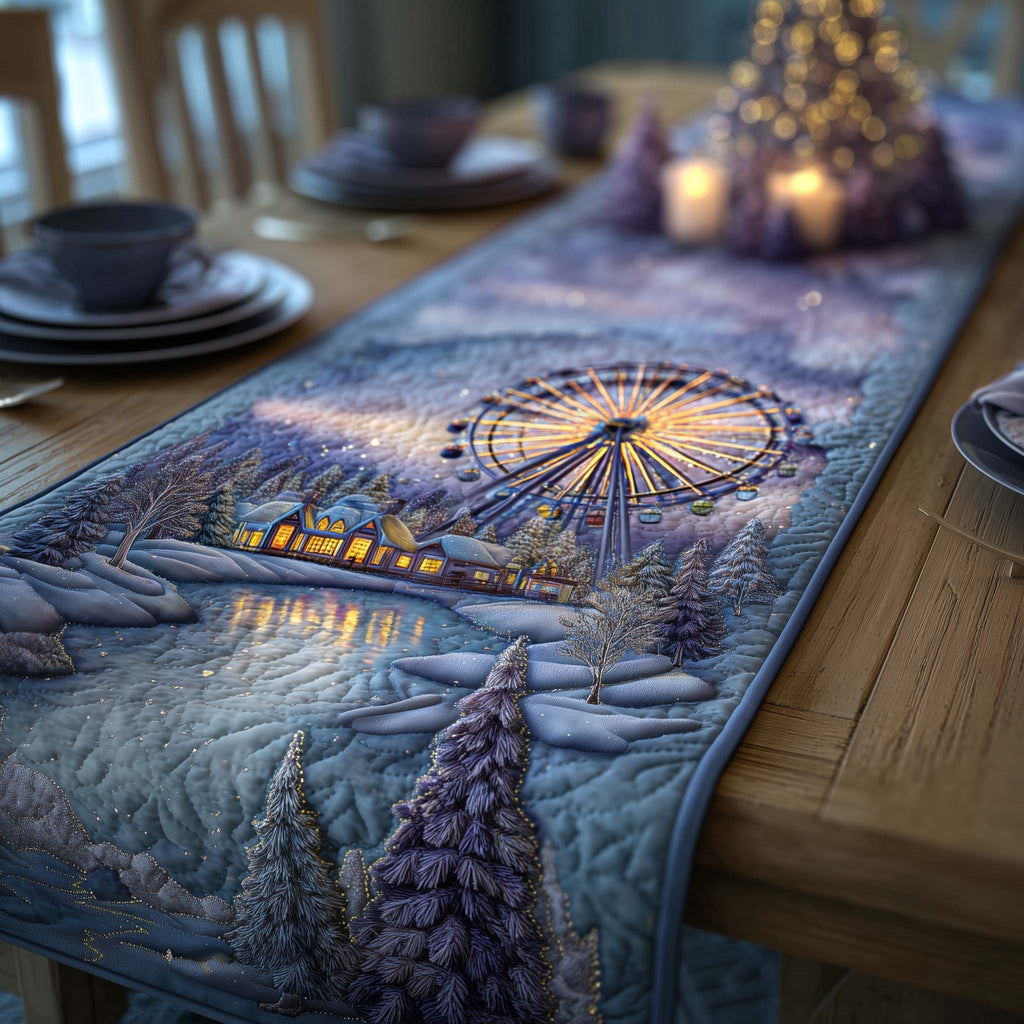 Ferris Wheel at Twilight in Lavender Table Runner