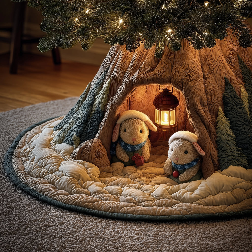 Snowy Burrow Christmas Tree Skirt