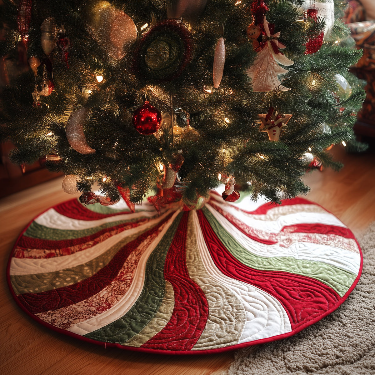Candy Swirl QA48 Christmas Tree Skirt