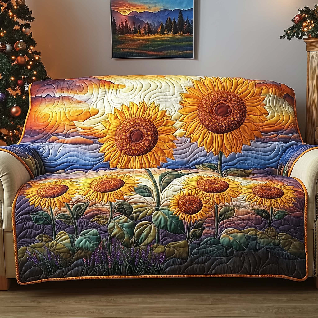 Sunflowers Against the Blue Sky Sofa Cover