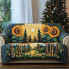 Sunflowers Between the Tall Pines Sofa Cover