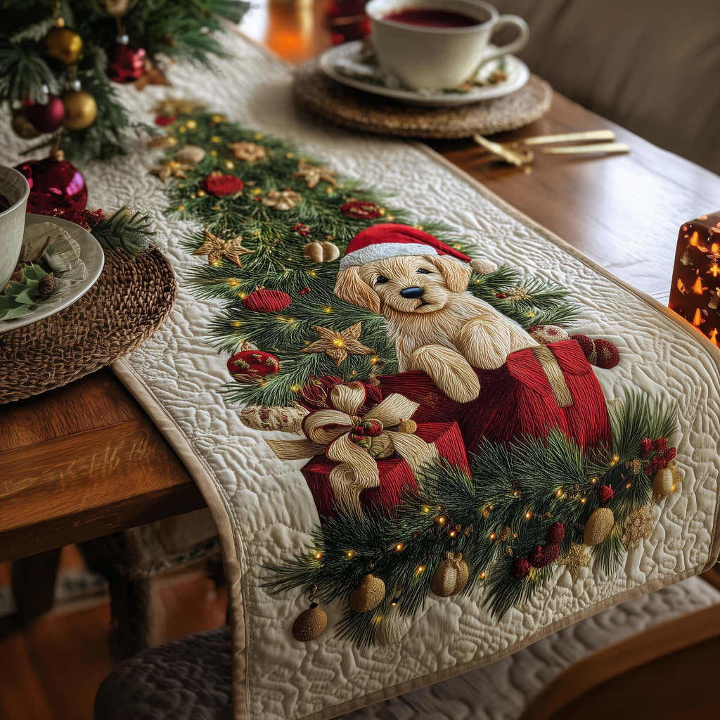 Puppy Santa Table Runner