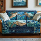 Turtles and Fish in the Deep Blue Sofa Cover
