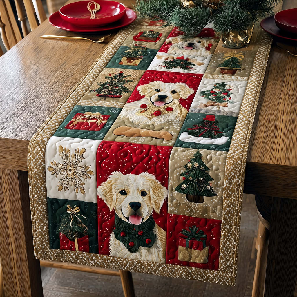 Festive Puppy Table Runner