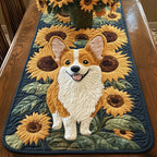Sunflower Corgi Table Runner