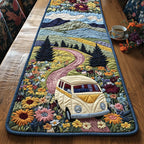 Camper Van on Pink Flower Path Table Runner