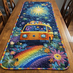 Van on Rainbow Under Starry Sky Table Runner