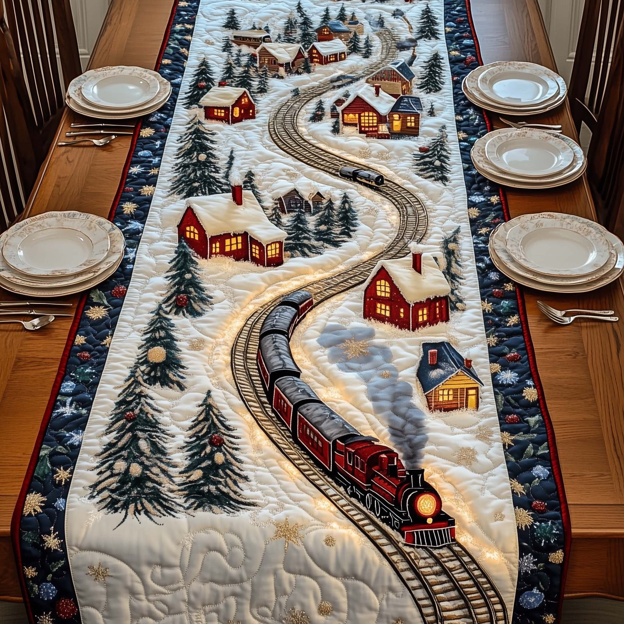 Winter Railway Table Runner