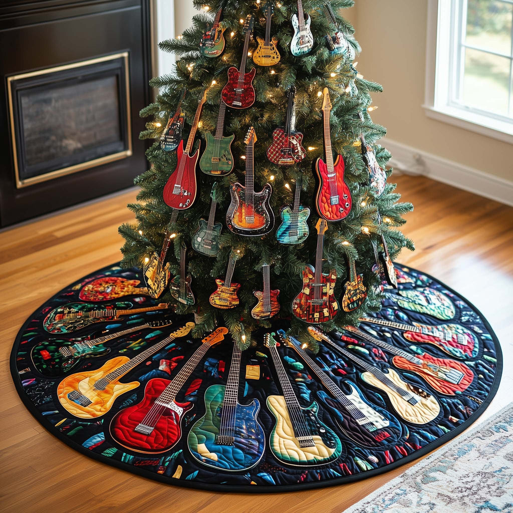 Guitar Forest Christmas Tree Skirt