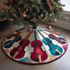 Pastel Violins Christmas Tree Skirt
