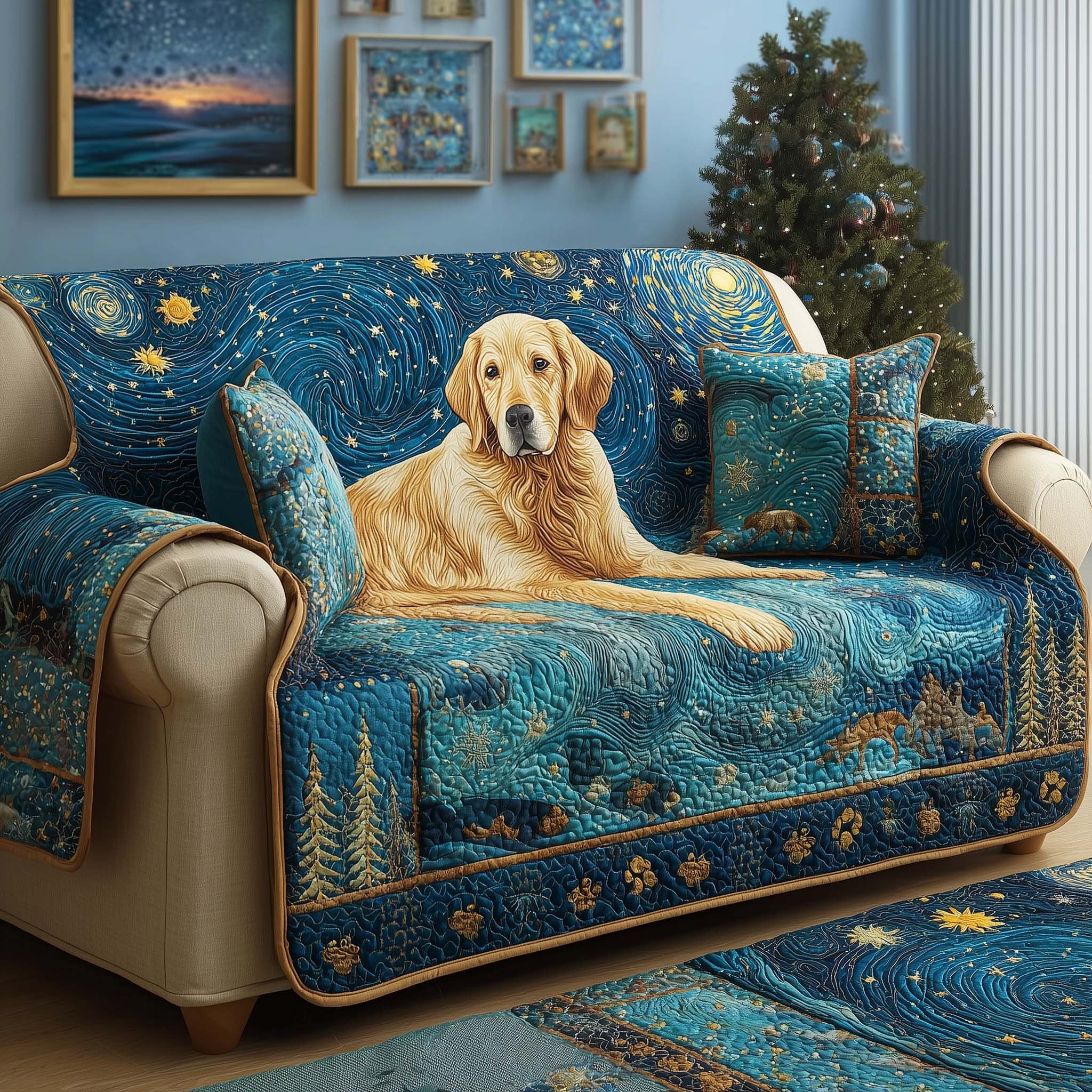 Galaxy Golden Sofa Cover