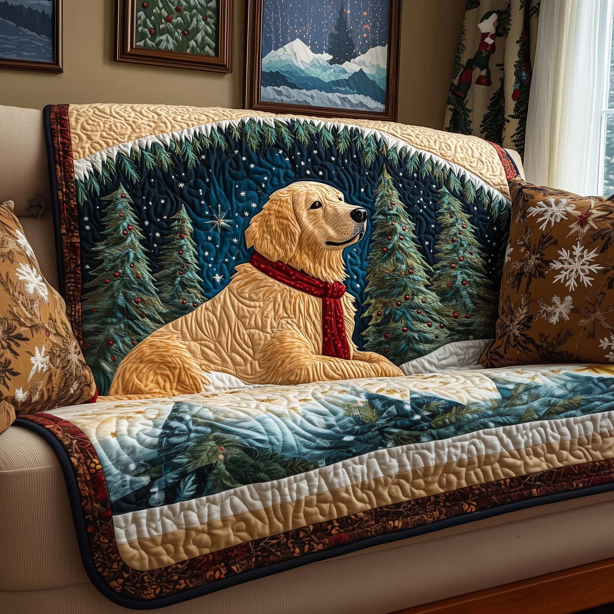 Forest Golden Sofa Cover