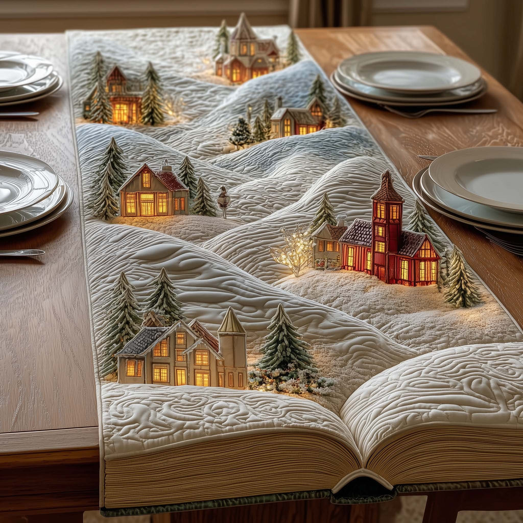 Snow Village Table Runner